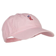 Red White Blue Ribbon Embroidered Low Cap