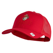 United States Marines Semper Fi Emblem Embroidered Solid Cotton Twill Mesh Prostyle Cap - Red OSFM