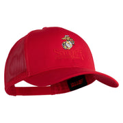 United States Marines Semper Fi Emblem Embroidered Solid Cotton Twill Mesh Prostyle Cap - Red OSFM