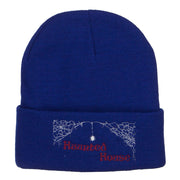 Halloween Haunted House Embroidered Beanie