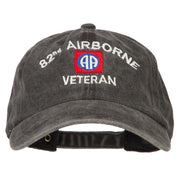 82nd Airborne Veteran Embroidered Washed Cotton Twill Cap