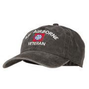 82nd Airborne Veteran Embroidered Washed Cotton Twill Cap