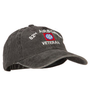 82nd Airborne Veteran Embroidered Washed Cotton Twill Cap