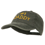 Number One Daddy Embroidered Washed Cotton Cap