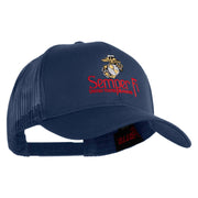 United States Marines Semper Fi Emblem Embroidered Solid Cotton Twill Mesh Prostyle Cap - Navy OSFM