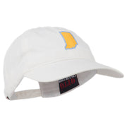 Indiana State Map Embroidered Washed Cotton Cap