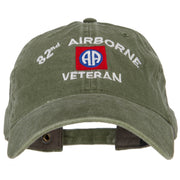 82nd Airborne Veteran Embroidered Washed Cotton Twill Cap