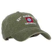 82nd Airborne Veteran Embroidered Washed Cotton Twill Cap