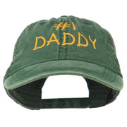 Number One Daddy Embroidered Washed Cotton Cap