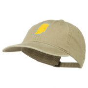 Indiana State Map Embroidered Washed Cotton Cap