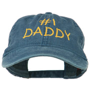 Number One Daddy Embroidered Washed Cotton Cap