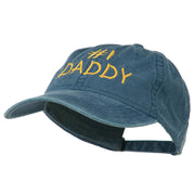 Number One Daddy Embroidered Washed Cotton Cap