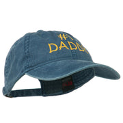 Number One Daddy Embroidered Washed Cotton Cap