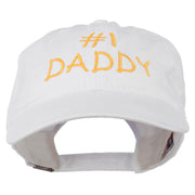 Number One Daddy Embroidered Washed Cotton Cap