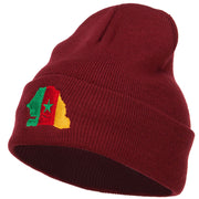 Senegal Flag Map Embroidered Long Beanie