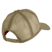 Devil Dog Embroidered Solid Cotton Twill Mesh Prostyle Cap - Khaki OSFM