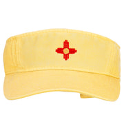 New Mexico Flag Logo Embroidered Pro Style Cotton Washed Visor