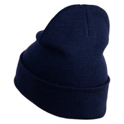 Zebra Danios Embroidered 12 inch Acrylic Blank Cuff Long Beanie - Navy OSFM