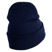 Zebra Danios Embroidered 12 inch Acrylic Blank Cuff Long Beanie - Navy OSFM