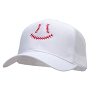 Baseball Smile  Embroidered Solid Cotton Prostyle Twill Mesh Cap