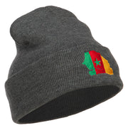 Senegal Flag Map Embroidered Long Beanie