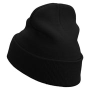 Taurus Astrology Embroidered 12 Inch Long Knitted Beanie - Black OSFM