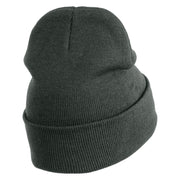 Zebra Danios Embroidered 12 inch Acrylic Blank Cuff Long Beanie - Charcoal OSFM