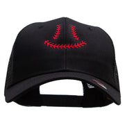 Baseball Smile  Embroidered Solid Cotton Prostyle Twill Mesh Cap