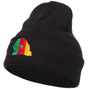 Senegal Flag Map Embroidered Long Beanie