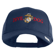 Devil Dog Embroidered Solid Cotton Twill Mesh Prostyle Cap - Navy OSFM