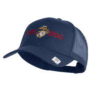 Devil Dog Embroidered Solid Cotton Twill Mesh Prostyle Cap - Navy OSFM