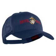 Devil Dog Embroidered Solid Cotton Twill Mesh Prostyle Cap - Navy OSFM
