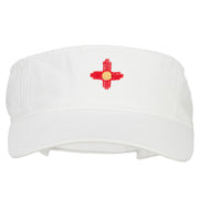 New Mexico Flag Logo Embroidered Pro Style Cotton Washed Visor