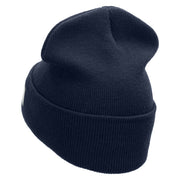 Licensed Navy Embroidered Long Knitted Beanie Made in USA