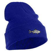 Zebra Danios Embroidered 12 inch Acrylic Blank Cuff Long Beanie - Royal OSFM