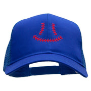 Baseball Smile  Embroidered Solid Cotton Prostyle Twill Mesh Cap