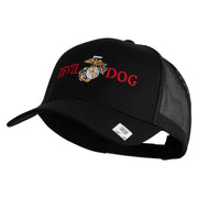 Devil Dog Embroidered Solid Cotton Twill Mesh Prostyle Cap - Black OSFM