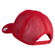Ooh Rah Embroidered Solid Cotton Twill Mesh Prostyle Cap - Red OSFM