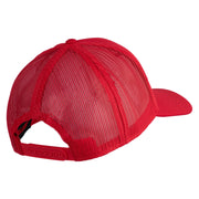 Ooh Rah Embroidered Solid Cotton Twill Mesh Prostyle Cap - Red OSFM