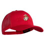 Ooh Rah Embroidered Solid Cotton Twill Mesh Prostyle Cap - Red OSFM