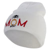 Made in USA Momster Embroidered 8 Inch Short Beanie - White OSFM