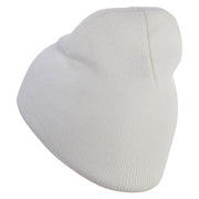 Made in USA Momster Embroidered 8 Inch Short Beanie - White OSFM