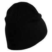 Beaver Embroidered 8 Inch Knitted Short Beanie - Black OSFM