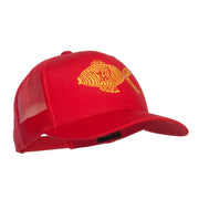 Golden Fish Embroidered Mesh Cap