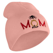 Made in USA Momster Embroidered 8 Inch Short Beanie - Pink OSFM