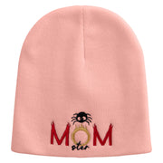 Made in USA Momster Embroidered 8 Inch Short Beanie - Pink OSFM