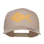 Golden Fish Embroidered Mesh Cap