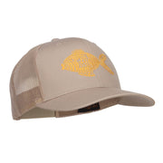 Golden Fish Embroidered Mesh Cap