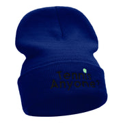 Want To Play Tennis Question Embroidered Long Knitted Beanie