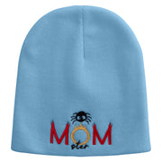 Made in USA Momster Embroidered 8 Inch Short Beanie - Carolina-Blue OSFM